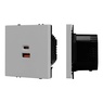 Механизм розетки с быстрой USB зарядкой SCT-NOBE-MUAC-SFPL-FC-IS (65W, QC3) (Arlight, Никель)