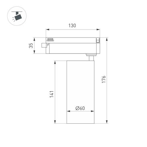Светильник LGD-GERA-2TR-R60-15W Day4000 (BK, 24 deg, 230V) (Arlight, IP20 Металл, 5 лет)