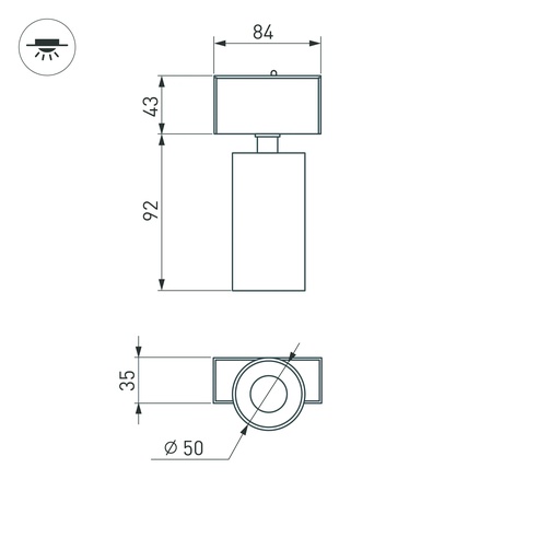 Светильник MAG-SPOT-45-R85-7W Warm3000 (BK, 24 deg, 24V) (Arlight, IP20 Металл, 3 года)