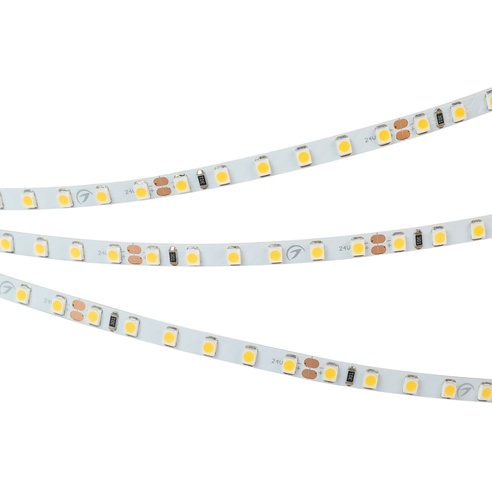 Лента светодиодная RT 2-5000 24V White6000 5mm 2x (3528, 600 LED, LUX) (Arlight, 9.6 Вт/м, IP20)