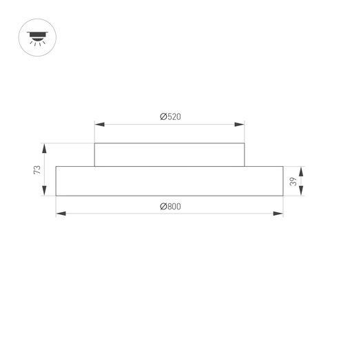 Светильник SP-ESTELY-R800-60W Warm2700 (WH, 80 deg, 230V, TRIAC) (Arlight, IP20 Металл, 5 лет)