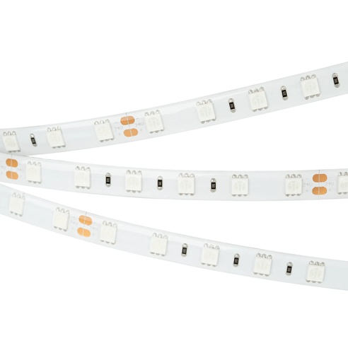 Лента светодиодная RTW 2-5000SE 24V Yellow 2x (5060, 300 LED, LUX) (Arlight, 14.4 Вт/м, IP65)