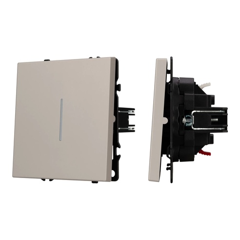 Механизм выключателя одноклавишный непроходной LED SWT-NOBE-MK01-SFPL-L-CA (230V, 10A) (Arlight, Кашемир)