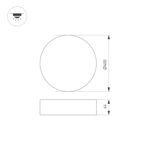Светильник SP-RONDO-R400-40W Warm3000 (WH, 120 deg, 230V) (Arlight, IP40 Металл, 3 года)