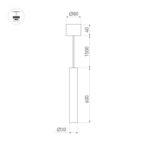 Светильник SP-PIPE-HANG-L600-R30-9W Day4000 (BK, 24 deg, 230V) (Arlight, IP20 Металл, 3 года)