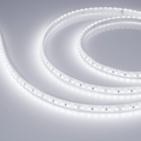 Лента светодиодная герметичная RTW-PU-A120-10.5mm 24V White6000 (16.8 W/m, IP68, Wire 2m, 5m) (Arlight, -)