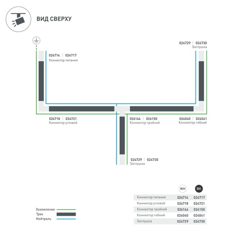 Коннектор тройной LGD-4TR-CON-INT-R2-BK (C) (Arlight, IP20 Пластик, 3 года)