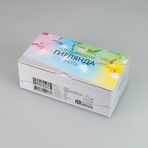 Светодиодная гирлянда ARD-STRING-CLASSIC-9000-CLEAR-60LED-LIVE RGB-SPI (12V, 40W) (Ardecoled, IP65)