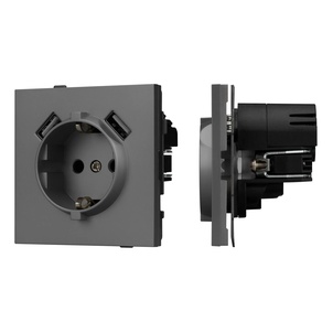 Механизм розетки с USB зарядкой SCT-TENDO-MUAA-SFPL-GR (230V, 16A) (Arlight, -)