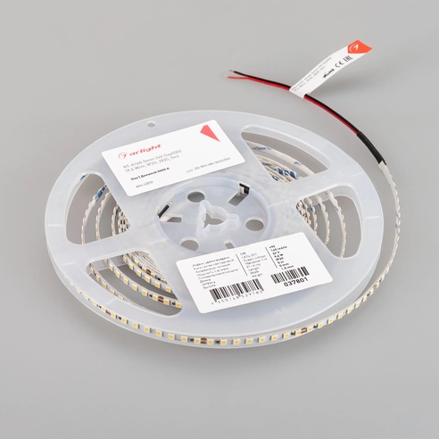 Лента светодиодная RT-A160-5mm 24V Day5000 (9.6 W/m, IP20, 2835, 5m) (Arlight, Открытый)