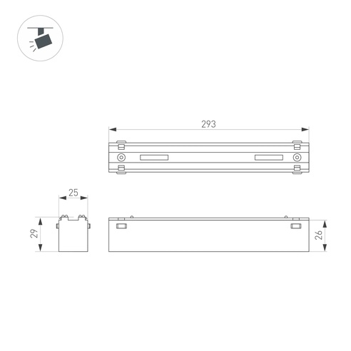Светильник MAG-VIBE-FLAT-L293-12W Day4000-MIX (BK, 100 deg, 48V, DALI) (Arlight, IP20 Металл, 5 лет)