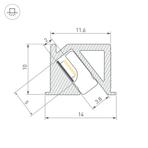 Профиль SL-BEVEL-H10-F14-2000 ANOD BLACK (Arlight, Алюминий)
