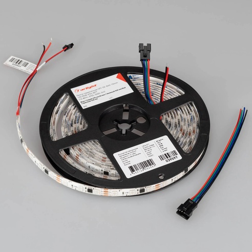 Лента светодиодная герметичная SPI-SE-B60-10mm 12V RGB-PX3-BPT (12 W/m, IP65, 5060, 5m) (Arlight, бегущий огонь)