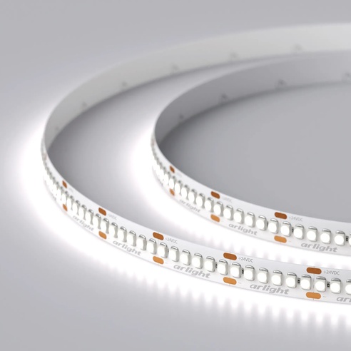 Лента светодиодная RT-A240-10mm 24V White6000 (19.2 W/m, IP20, 3528, 5m) (Arlight, Открытый)