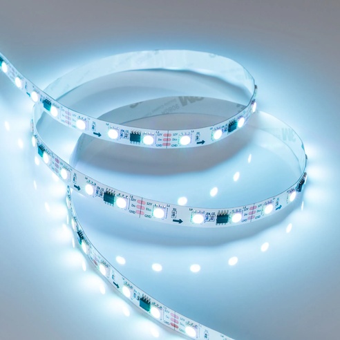 Лента светодиодная SPI-5000-5060-60 12V Cx3 RGB (10mm, 14.4W/m, IP20) (Arlight, бегущий огонь)
