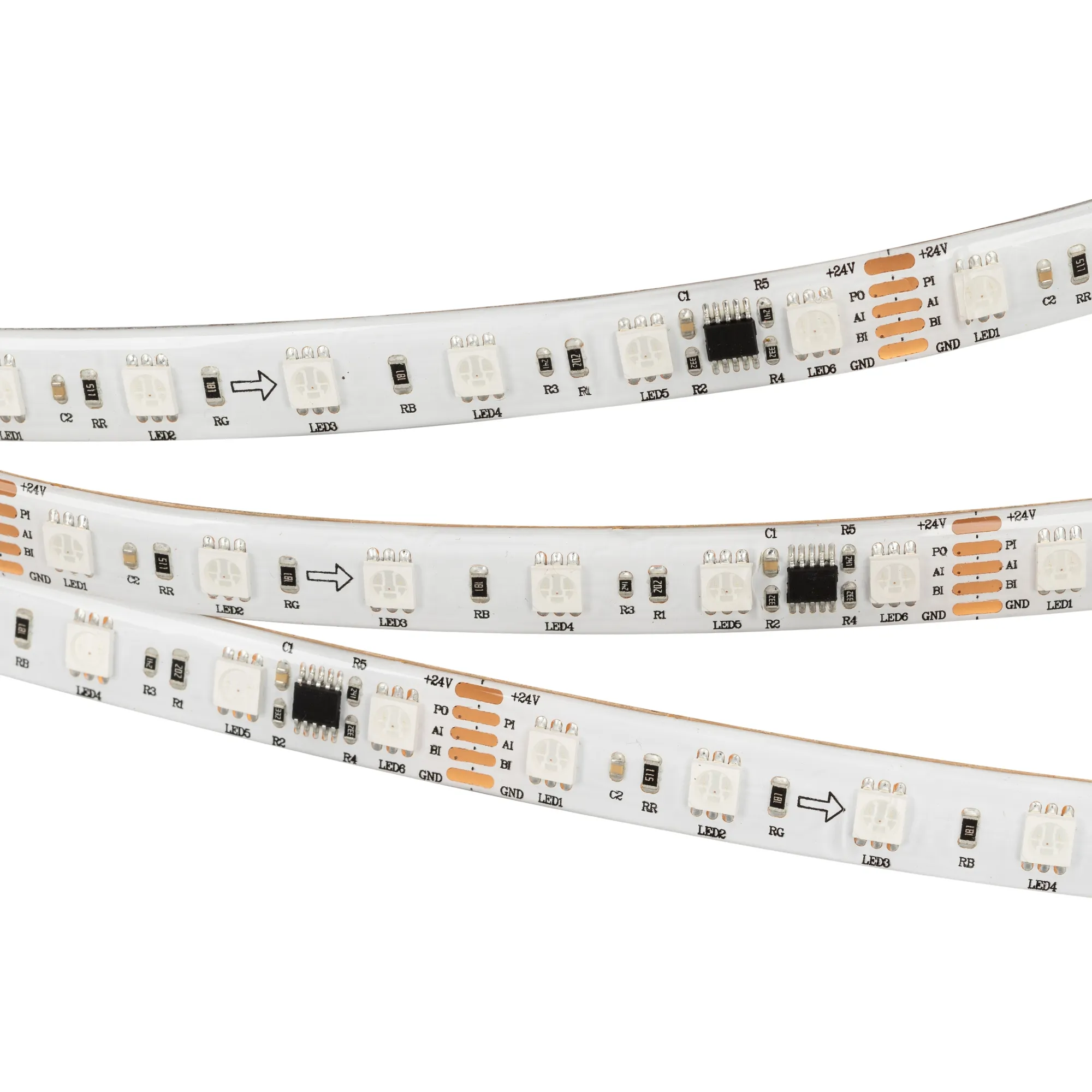 Лента светодиодная DMX-5000SE-5060-60 24V Cx6 RGB (12mm, 14.4W/m, IP65) (Arlight, Закрытый, IP65)