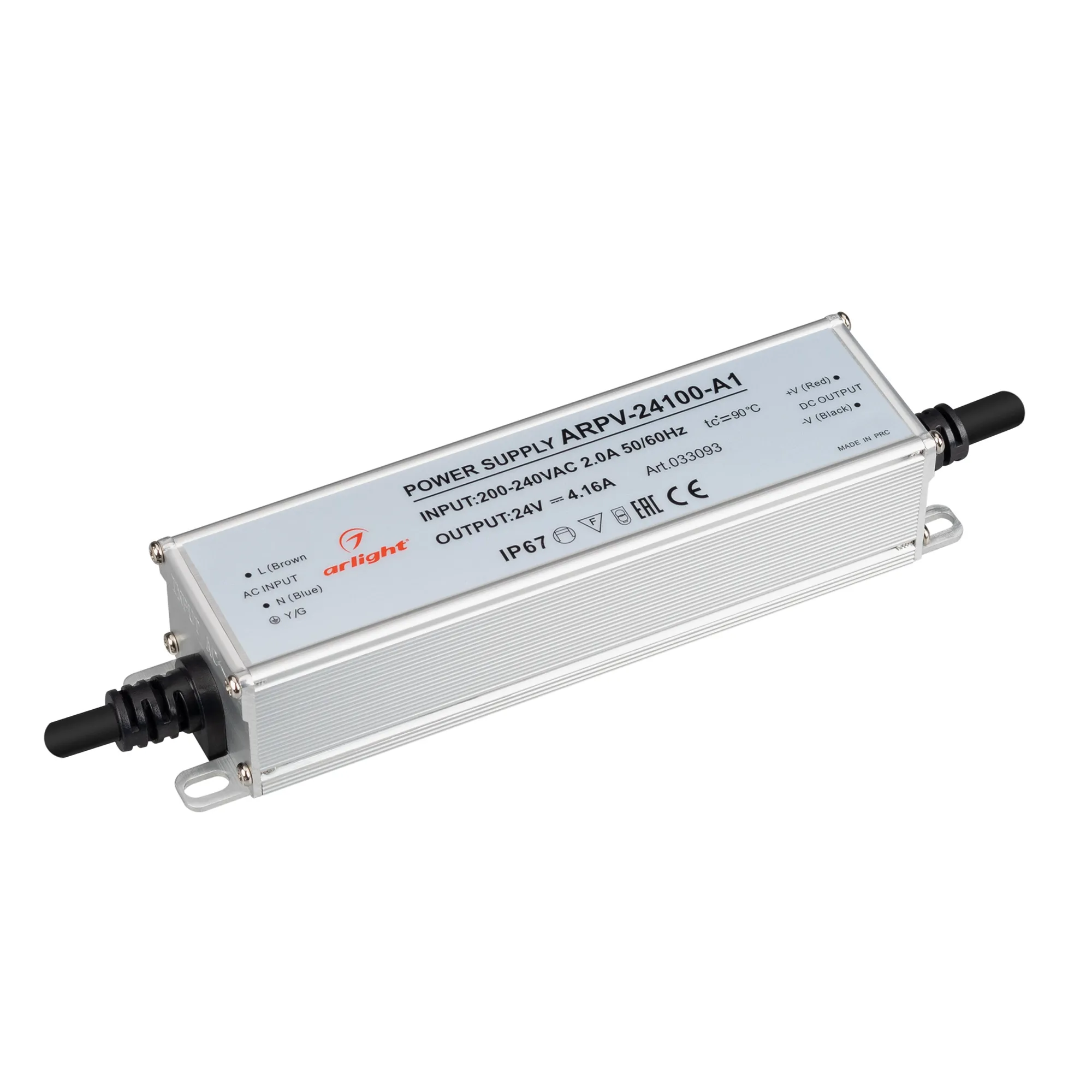 Блок питания ARPV-24100-A1 (24V, 4.16A, 100W) (Arlight, IP67 Металл, 3 года) - изображение товара