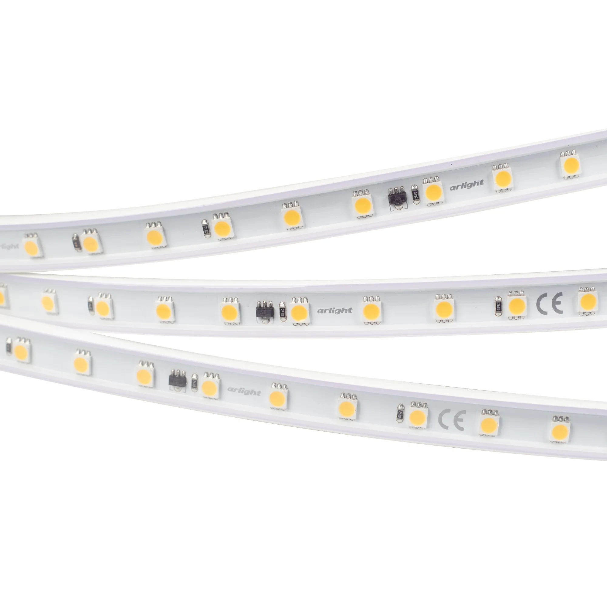 Лента светодиодная ARL-50000PV-230V Day4000 (5060, 54 LED/m, WP2) (Arlight, 8 Вт/м, IP65)