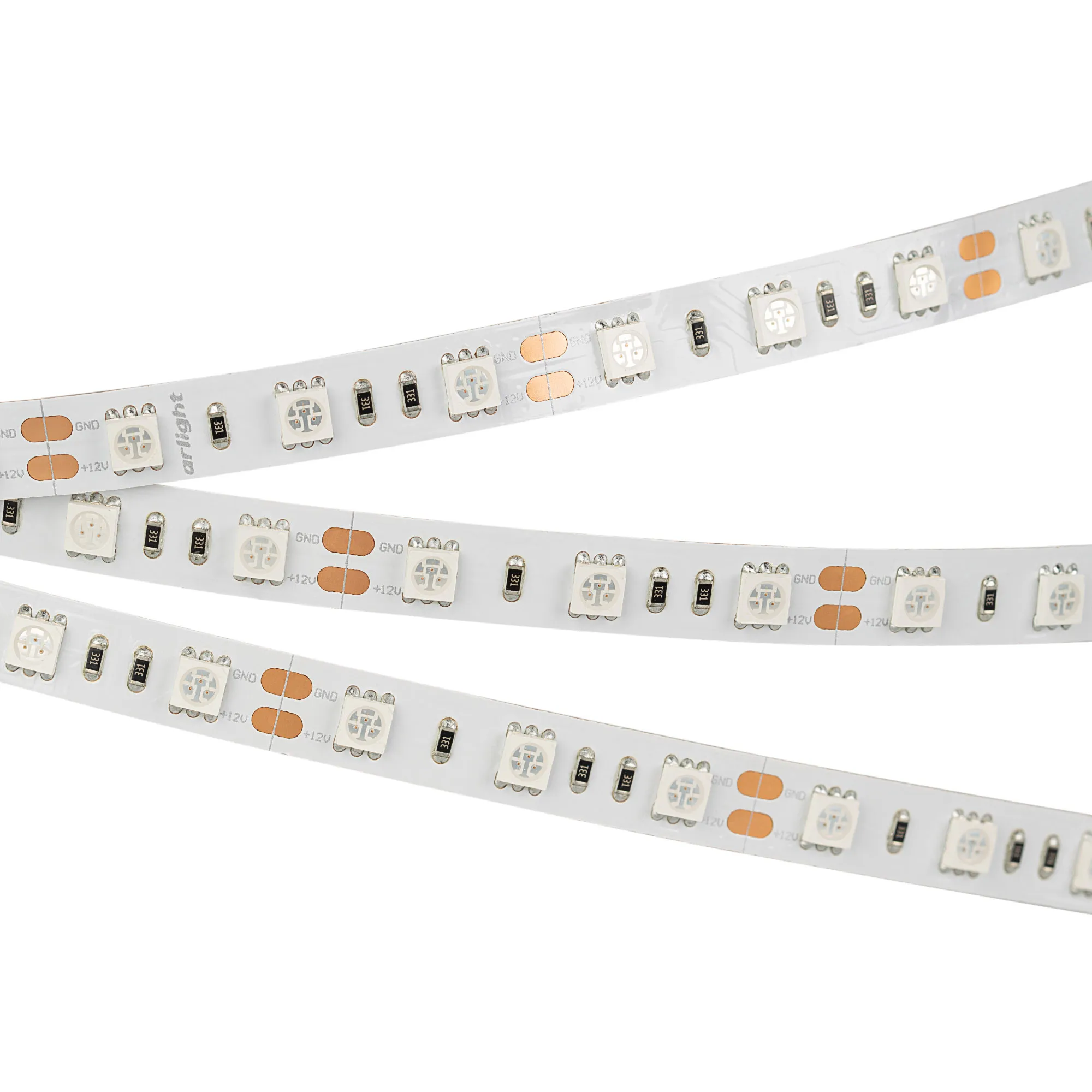 Лента светодиодная RT 2-5000 12V Yellow 2x (5060, 300 LED, LUX) (Arlight, 14.4 Вт/м, IP20)