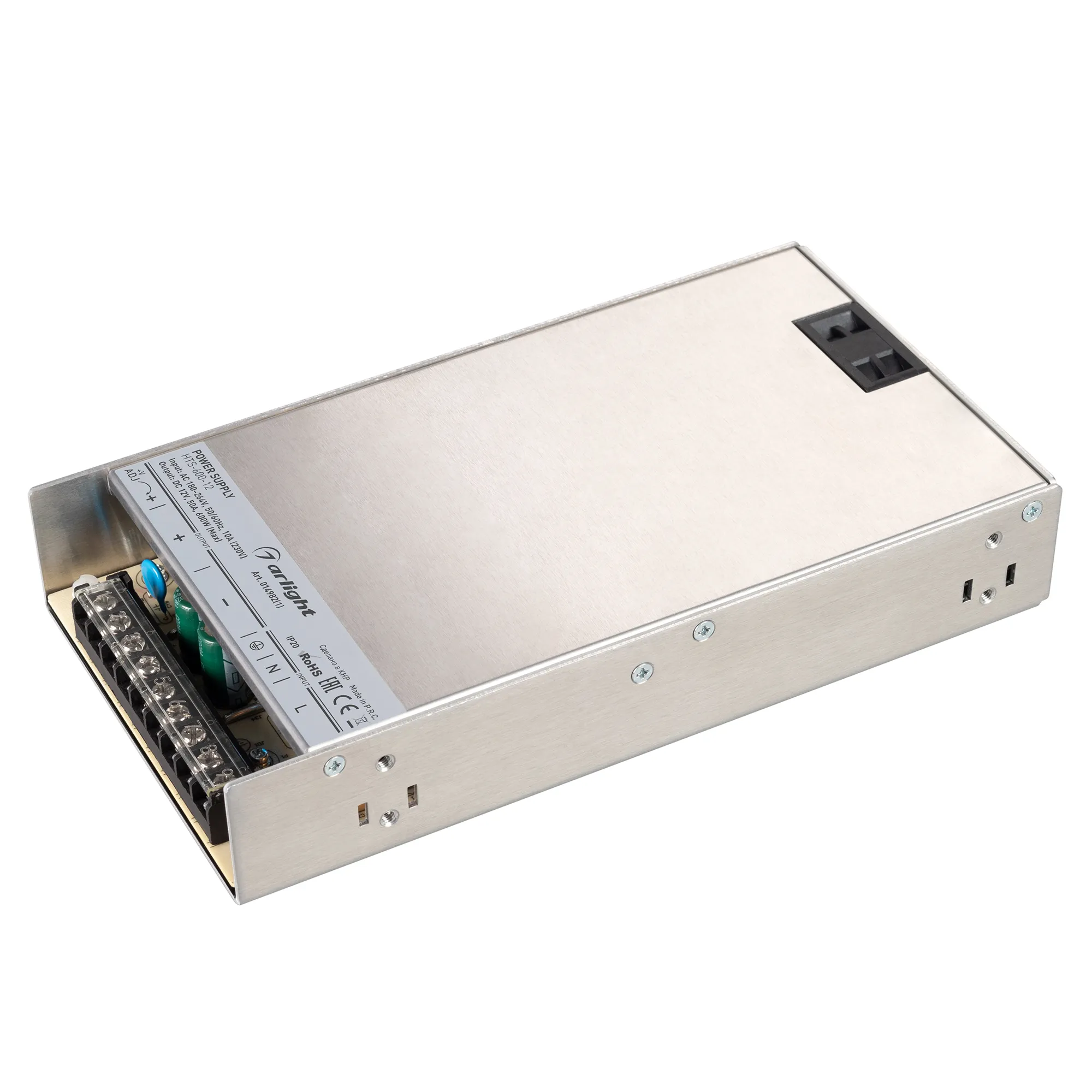Блок питания HTS-600-12 (12V, 50A, 600W) (Arlight, IP20 Сетка, 3 года)