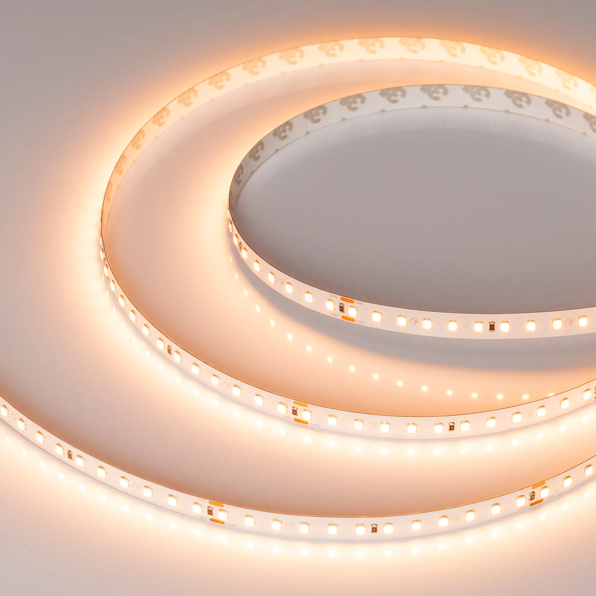 Лента UL-A120-10mm 48V Warm2400 (10 W/m, IP20, 30m) (Arlight, Открытый)