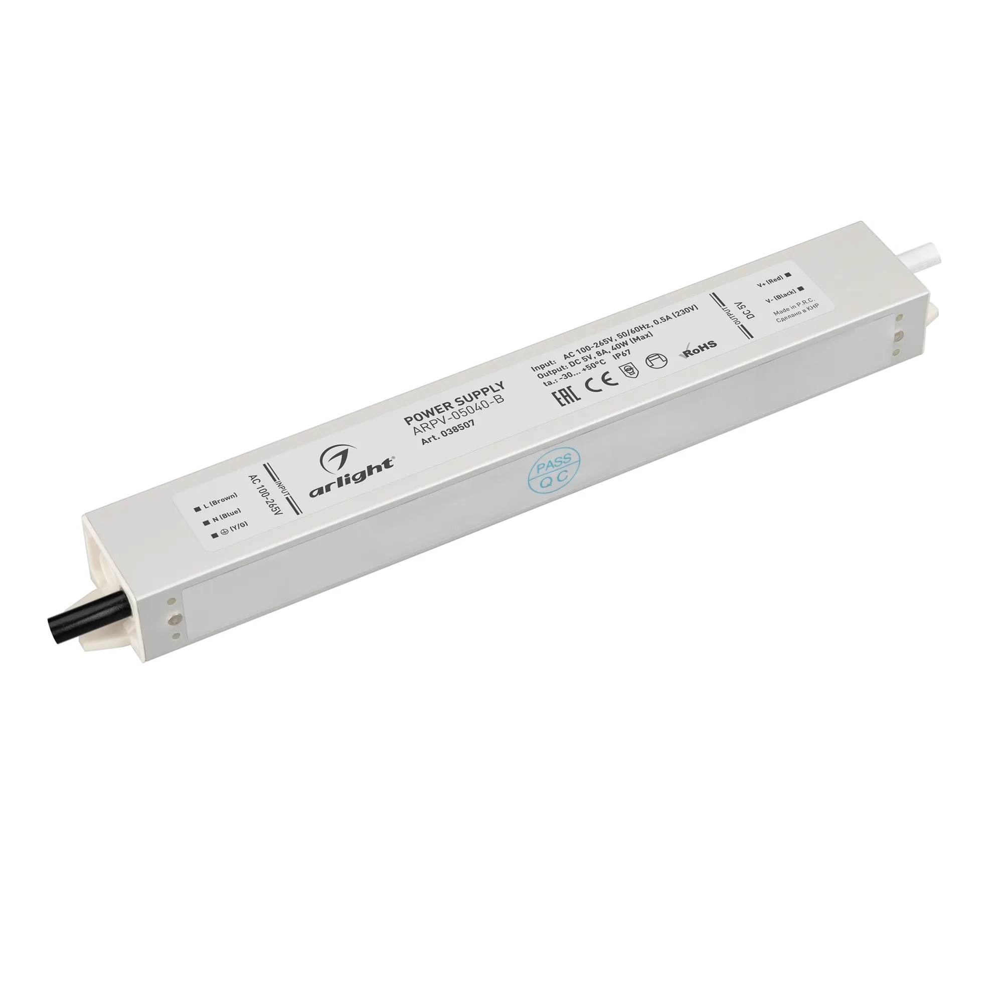 Блок питания ARPV-05040-B (5V, 8.0A, 40W) (Arlight, IP67 Металл, 3 года) - изображение товара