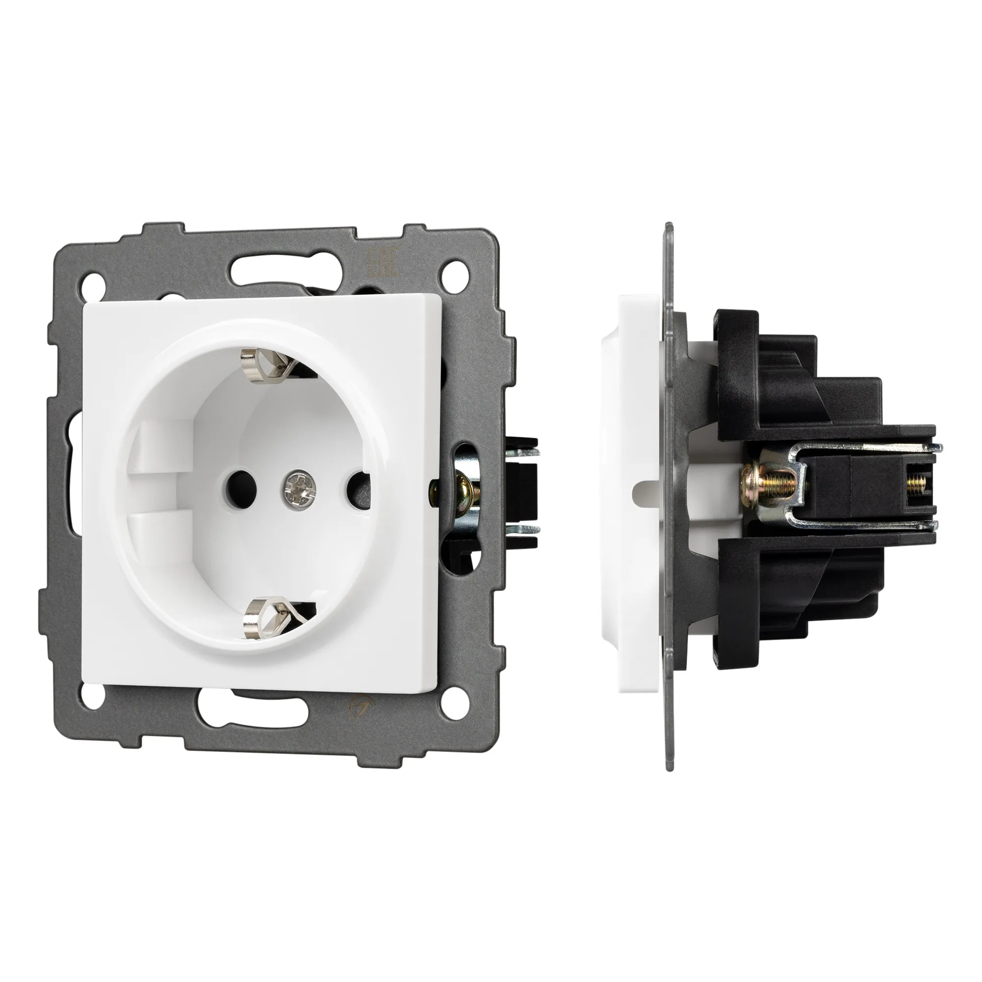 Механизм электрической розетки SCT-MEU1-PL-WH-V (250V, 16A) (Arlight, -) - изображение товара