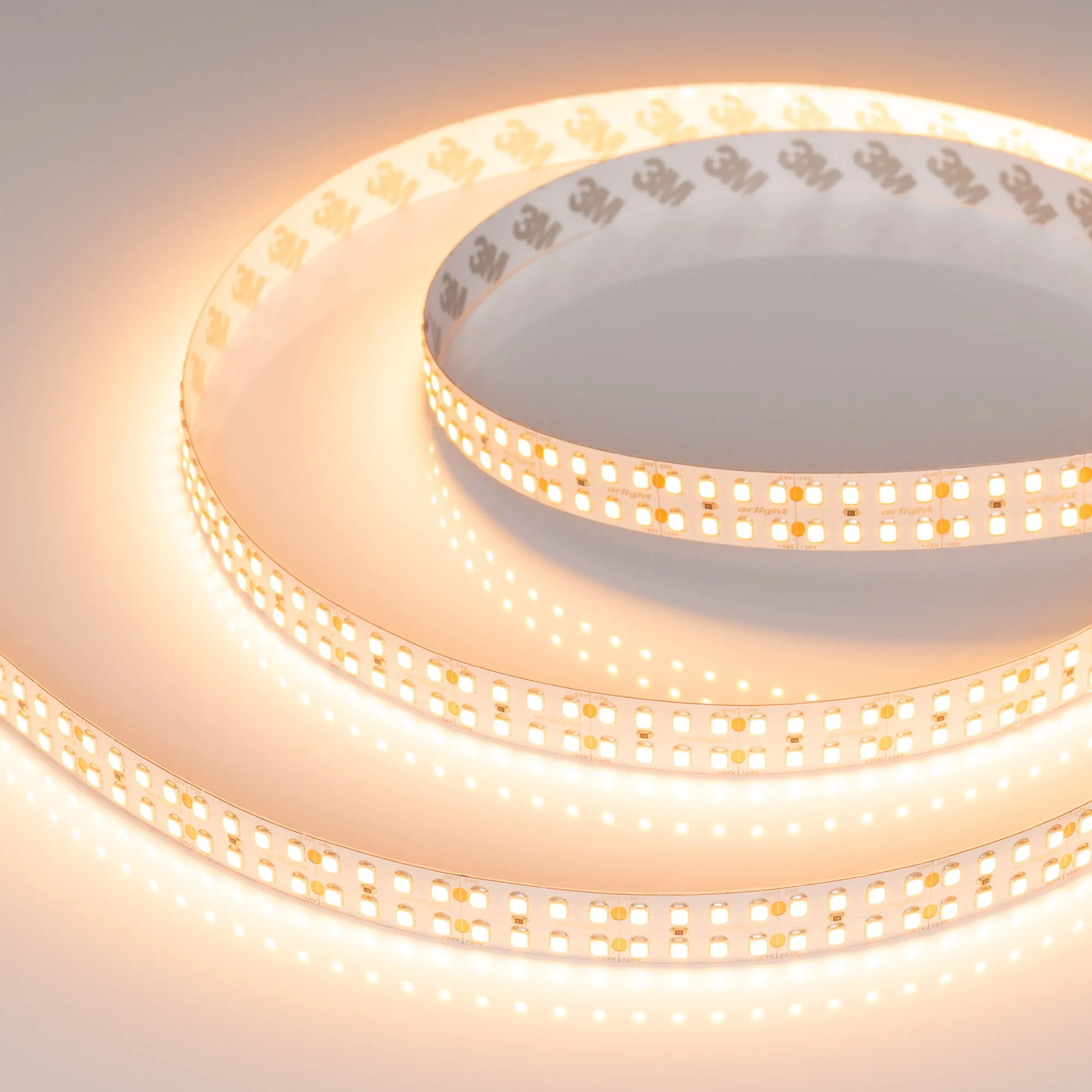Лента светодиодная RT-A320-15mm 24V Warm2400 (24 W/m, IP20, 2835, 5m) (Arlight, высок.эфф.150 лм/Вт)