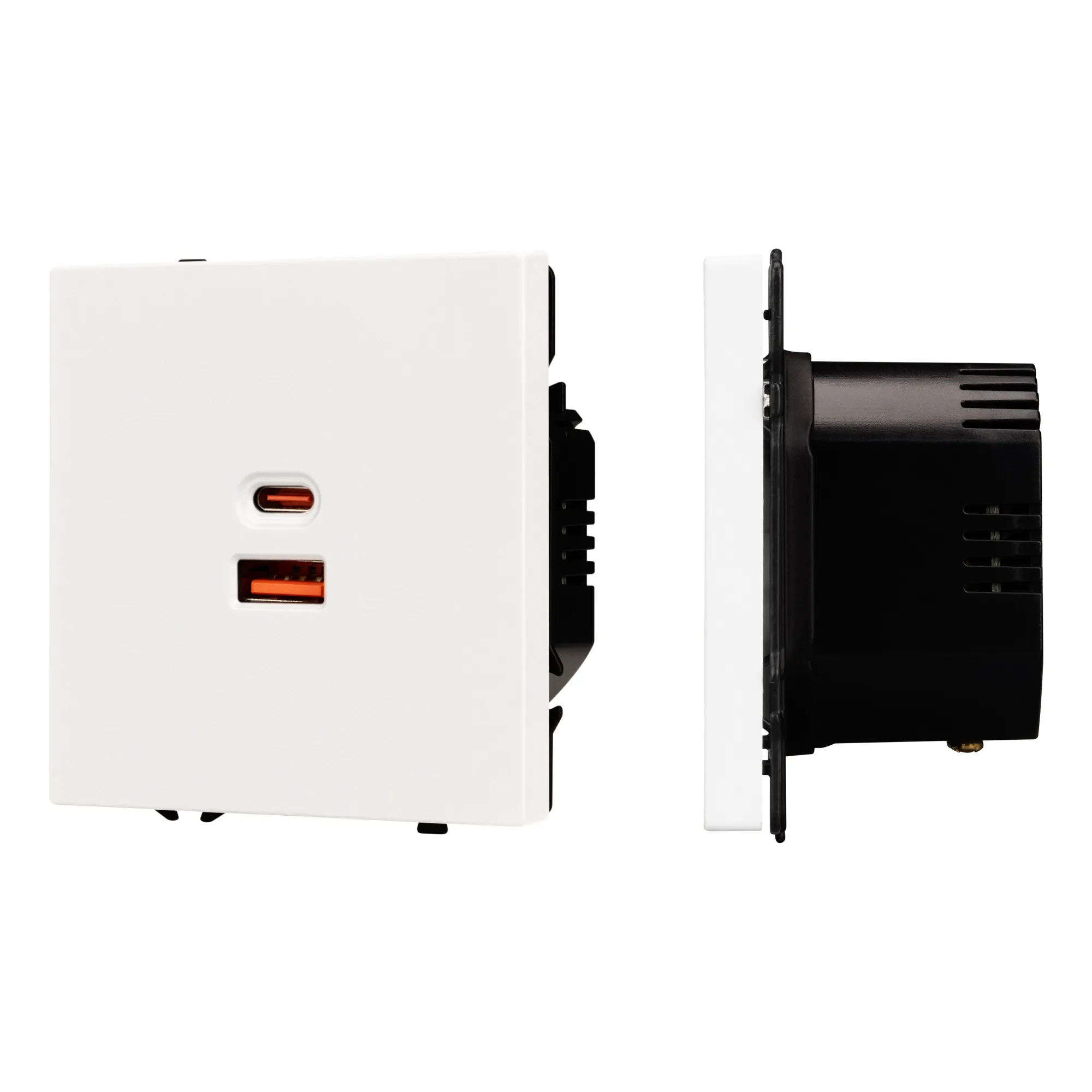 Механизм розетки с быстрой USB зарядкой SCT-NOBE-MUAC-SFPL-FC-WH (65W, QC3) (Arlight, -) - изображение товара
