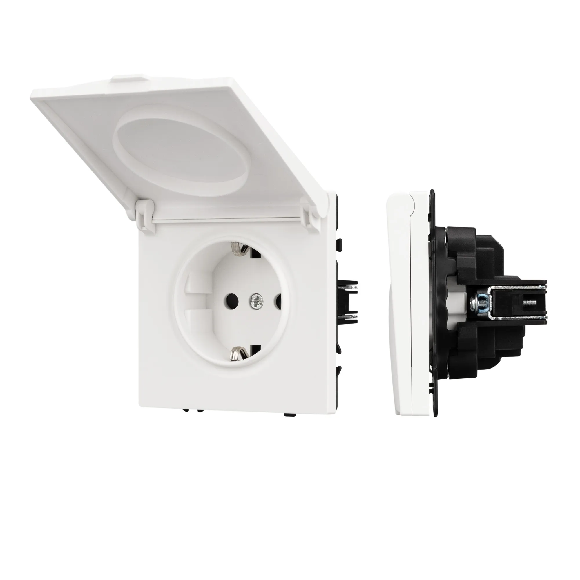 Механизм розетки влагозащищённый SCT-NOBE-MCP-SFPL-WH (230V, 16A) (Arlight, -) - изображение товара