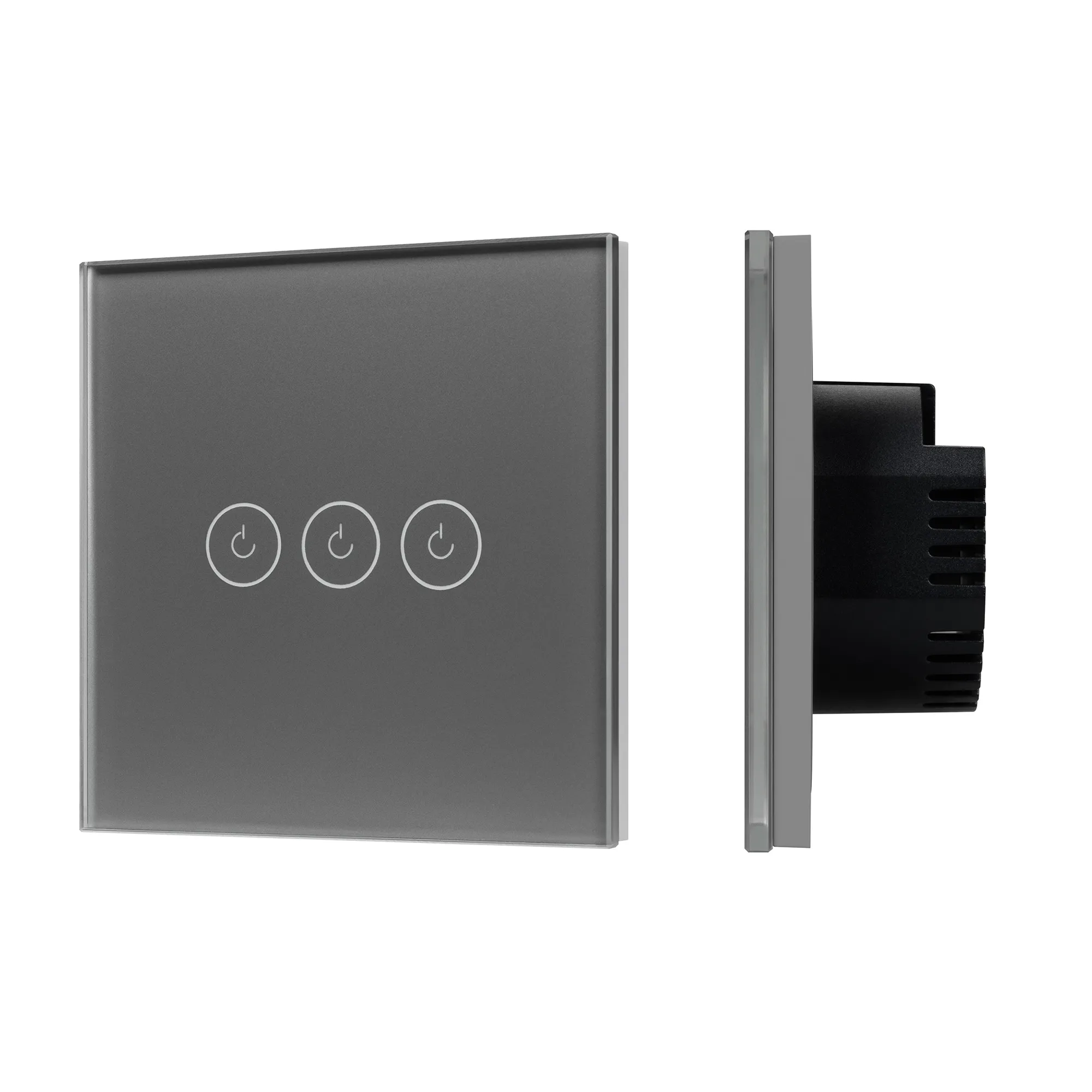 Выключатель сенсорный SWT-OMALI-S03-ZB-GR (250V, 10A, Zigbee) (Arlight, Стекло) - изображение товара