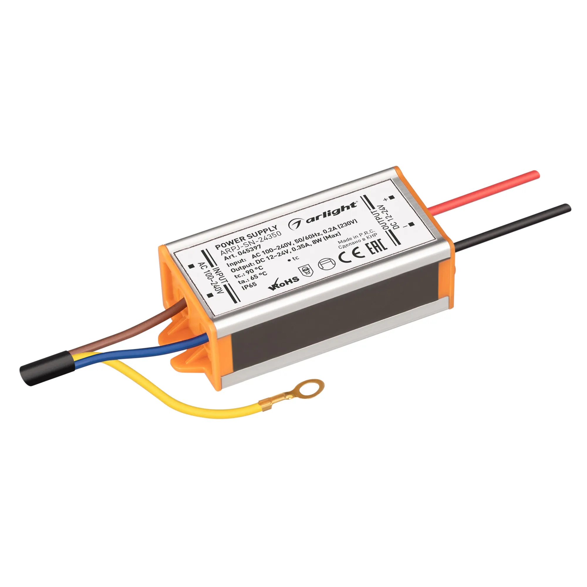 Блок питания ARPJ-SN-24350 (8W, 12-24V, 350mA) (Arlight, IP65 Металл, 3 года) - изображение товара
