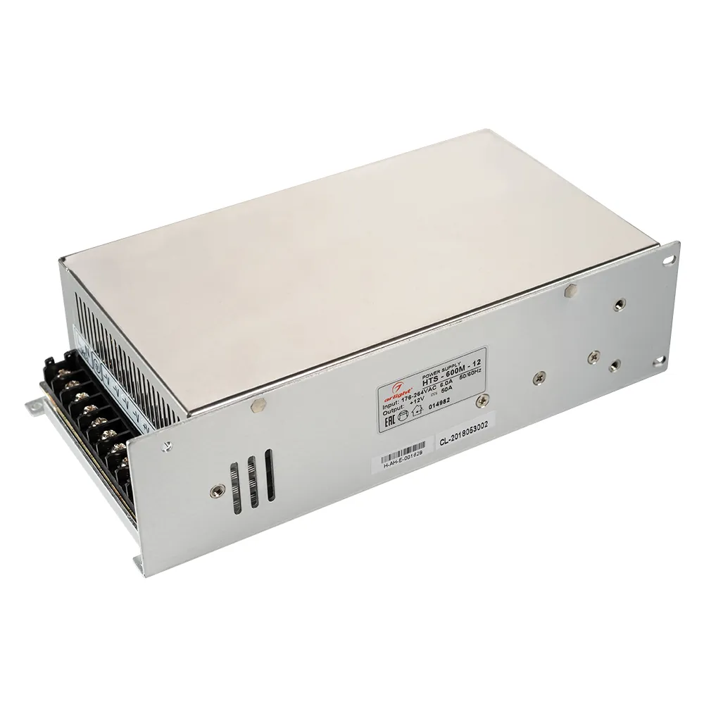 Блок питания HTS-600M-12 (12V, 50A, 600W) (Arlight, IP20 Сетка, 3 года) - изображение товара
