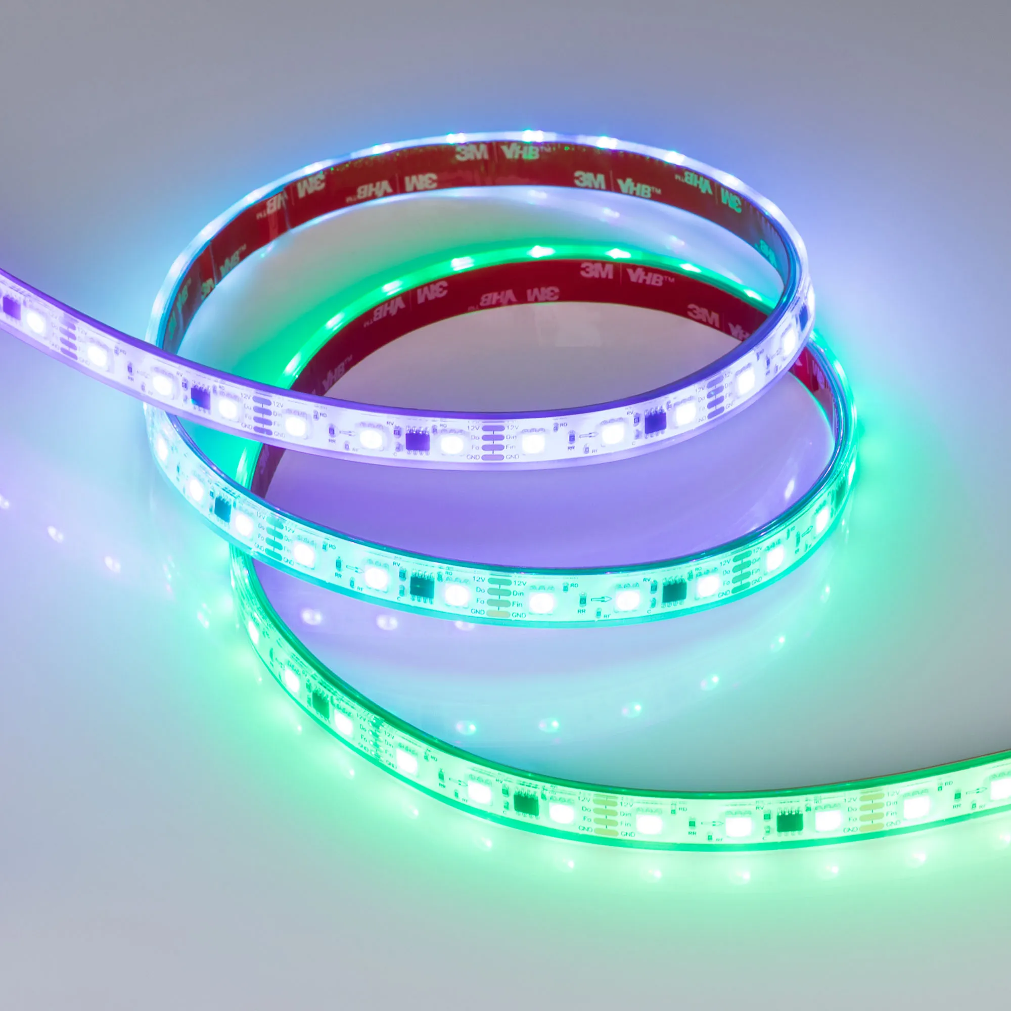 Лента светодиодная герметичная SPI-PS-B60-12mm 12V RGB-PX3-BPT (12 W/m, IP67, 5060, 5m) (Arlight, бегущий огонь)