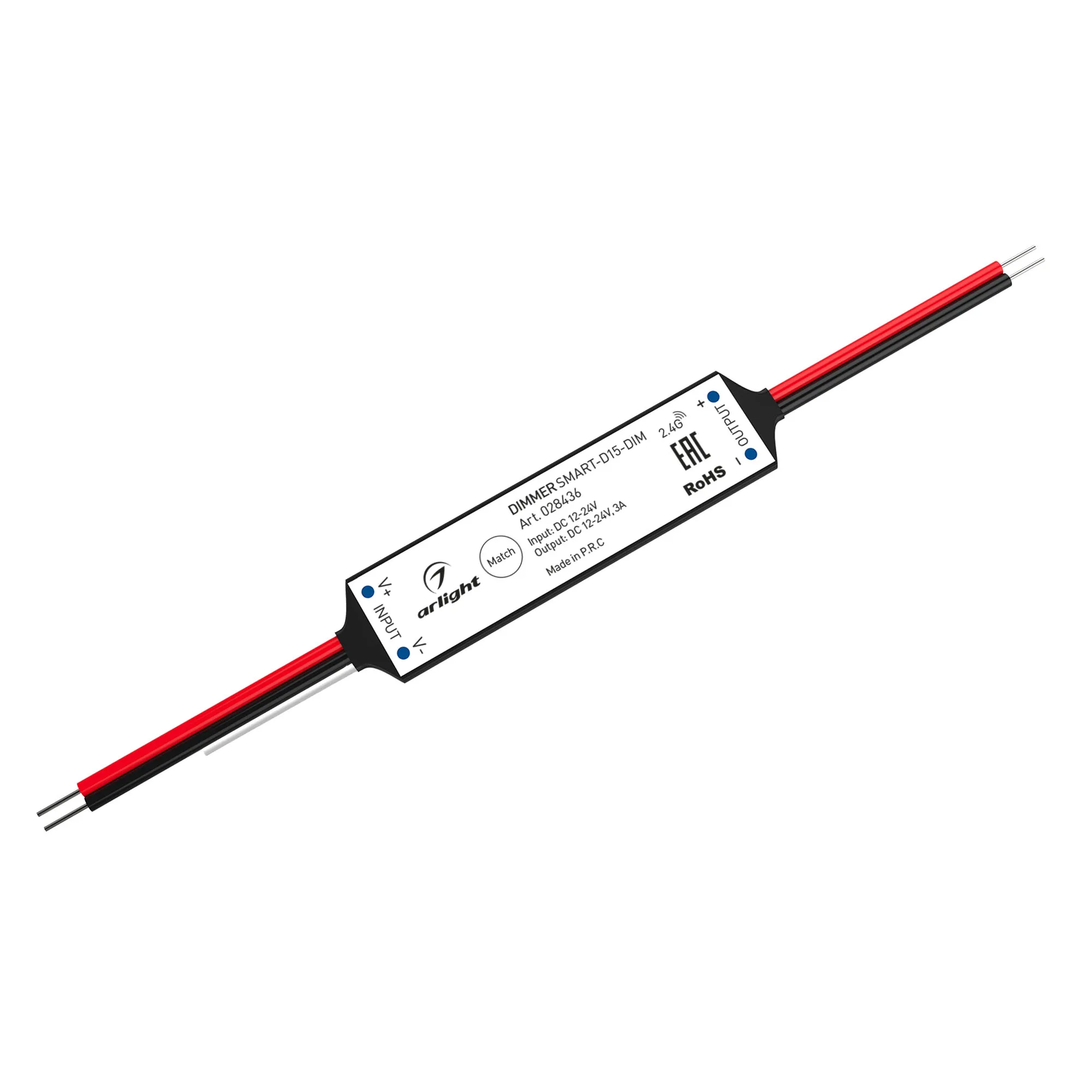 Диммер SMART-D15-DIM (12-24V, 1x3A, 2.4G) (Arlight, IP20 Пластик, 5 лет) - изображение товара