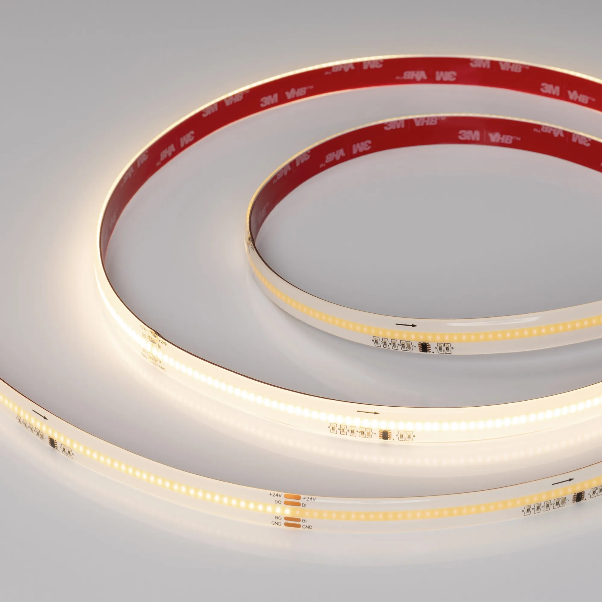 Лента светодиодная герметичная SPI-COB-SE-X378-12mm 24V Warm3000-PX63-BPT (7 W/m, IP65, 5m) (Arlight, бегущий огонь)
